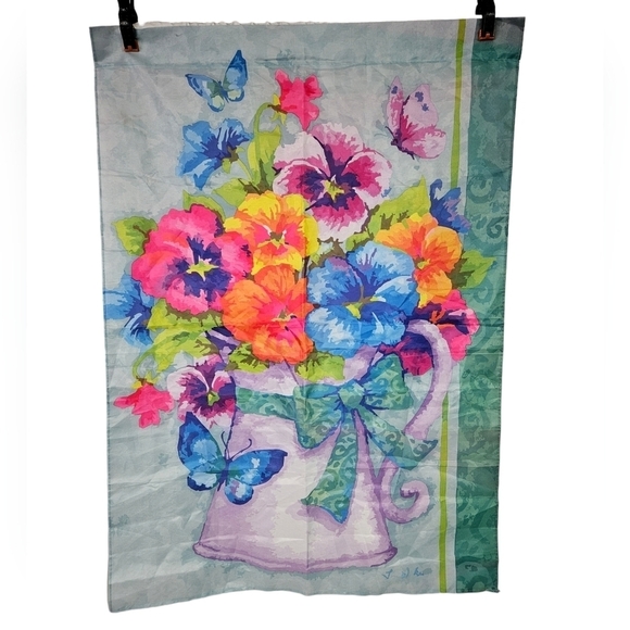 Unbranded Spring Pansy Flower Bouquet Decorative Vertical House Garden Flag - Picture 6 of 6